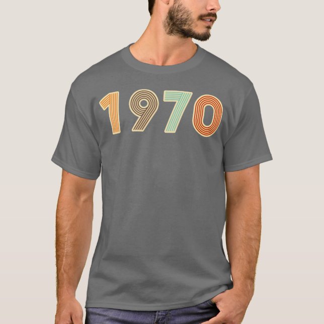 T-shirt Year 1970 Born in the 70s boy (Devant)