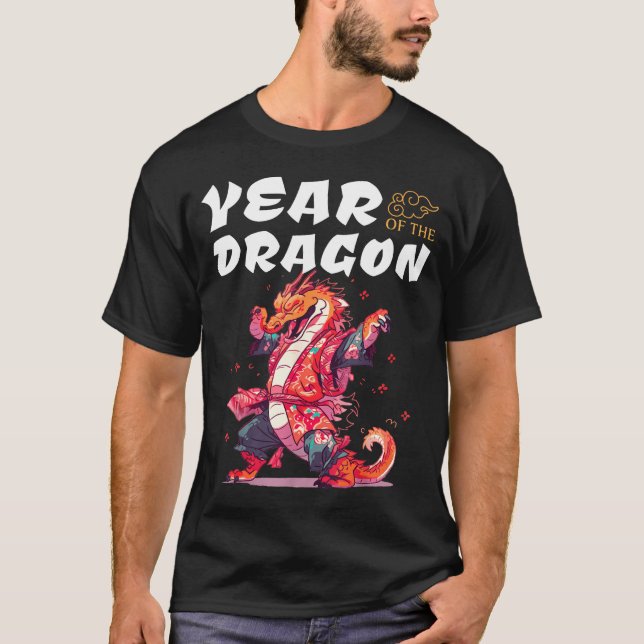 T-shirt Year Of The Dragon Funny Dragons Chinese Zodiac Si (Devant)