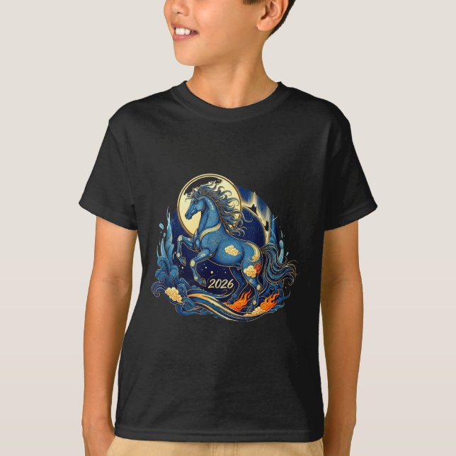 T-shirt Year Of The Horse 2026 Chinese Lunar Zodiac Appare (Devant)