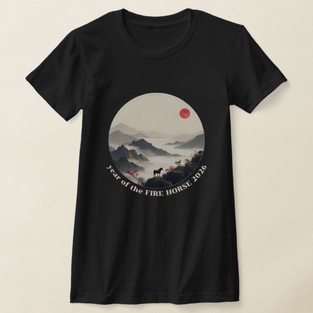 T-shirt Year of the Horse 2026 Chinese Mountain New Year (Poser)
