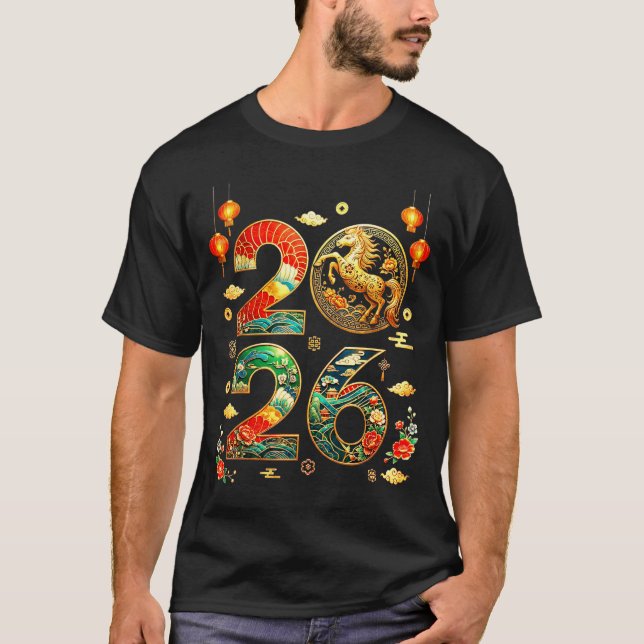 T-shirt Year Of The Horse 2026 Chinese New Year Lunar New  (Devant)