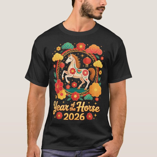 T-shirt Year Of The Horse 2026 Chinese New Year Men Women  (Devant)