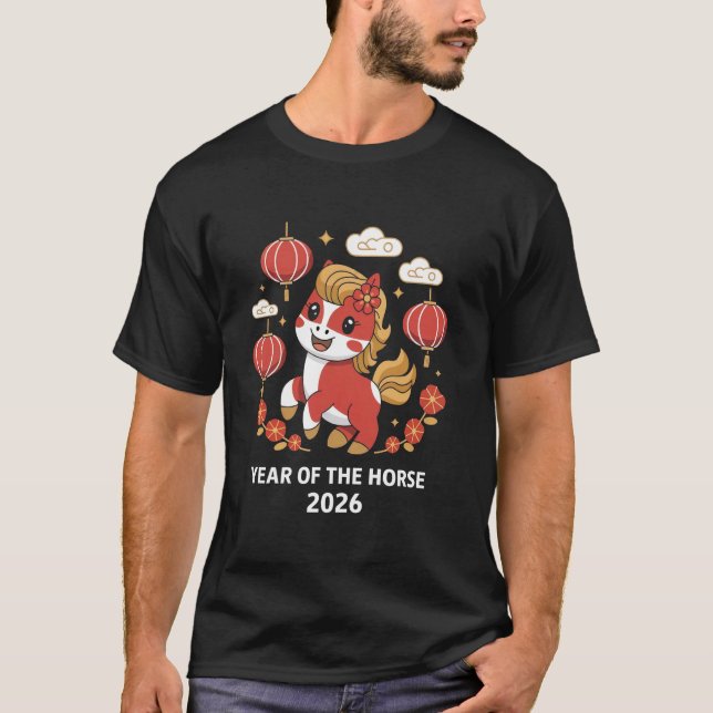 T-shirt Year Of The Horse 2026 Chinese Zodiac Astrology (Devant)