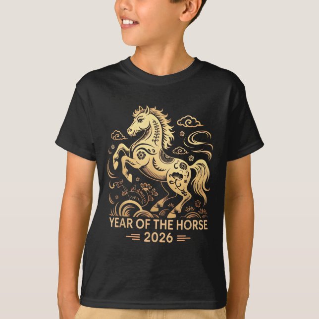 T-shirt Year Of The Horse 2026 Chinese Zodiac Culture  (Devant)