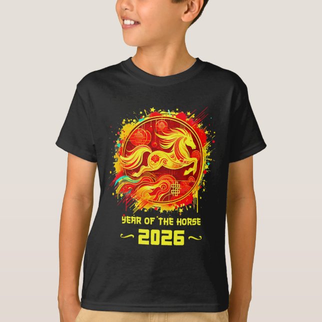 T-shirt Year Of The Horse 2026 Lunar New Year Chinese New  (Devant)