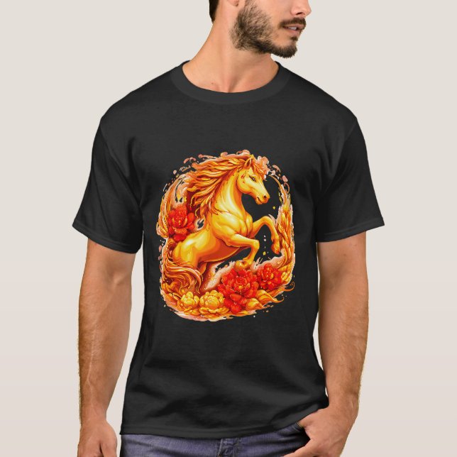 T-shirt Year Of The Horse Chinese Lunar Zodiac Astrology A (Devant)