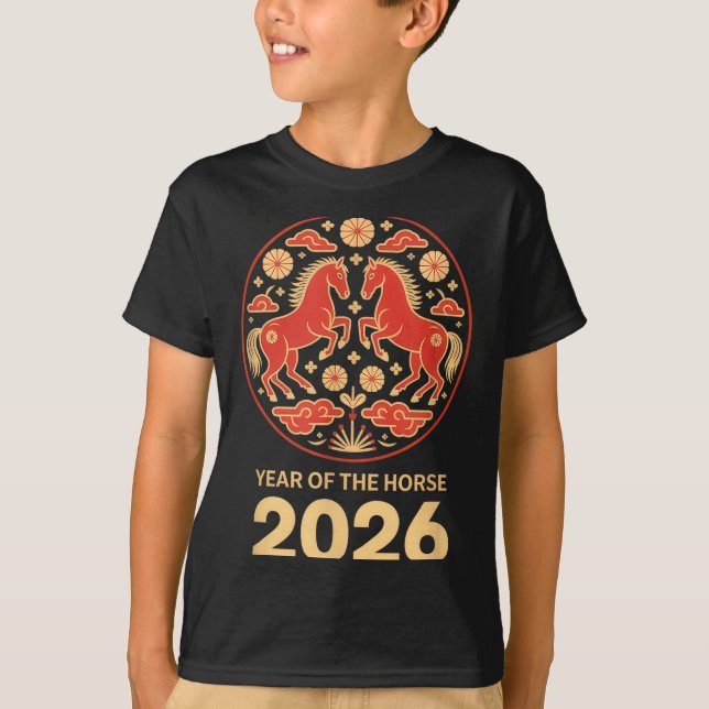 T-shirt Year-of The-horse Chinese New Year 2026 Zodiac Hor (Devant)