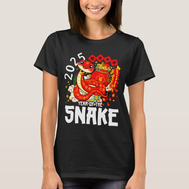 T-shirt Year Of The Snake 2025 Chinese New Year 2025 Red S (Devant)