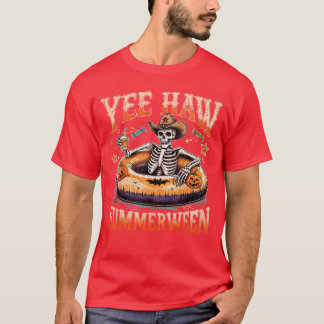 T-shirt Yee Haw Summerween Cowboy Squelette Western Hallow