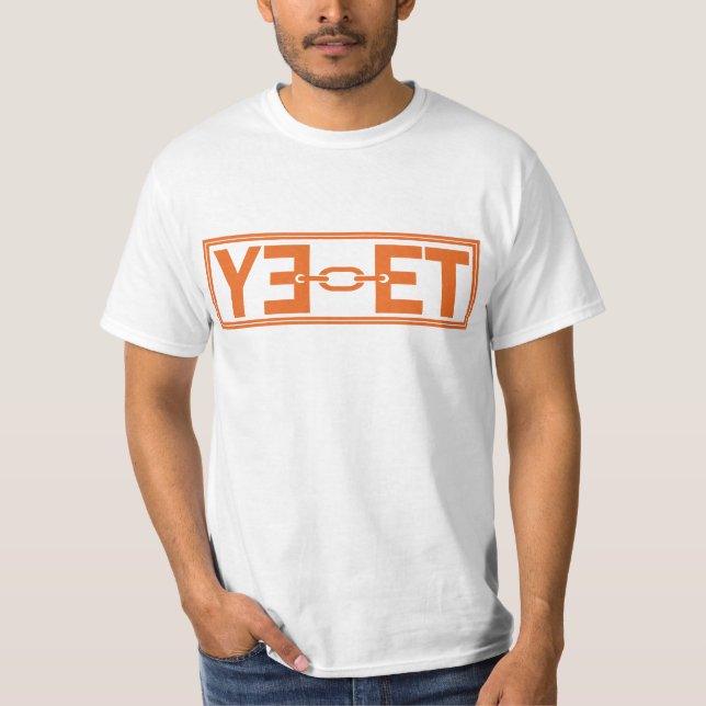 T-shirt YEET Logo Design: Bold Orange Typography (Devant)