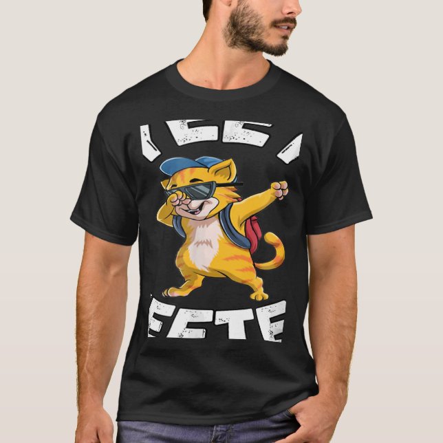 T-shirt Yeet or Be Cool Chat Dabbing Retour À L'École (Devant)