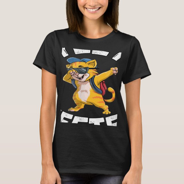 T-shirt Yeet or Be Cool Chat Dabbing Retour À L'École (Devant)