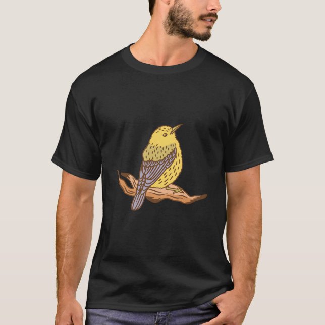 T-shirt Yellow Bird Motif For Children (Devant)
