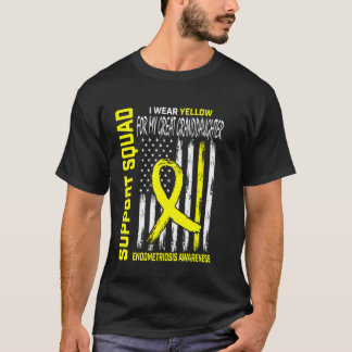 T-shirt Yellow Endometriosis Awareness Great Granddaughter