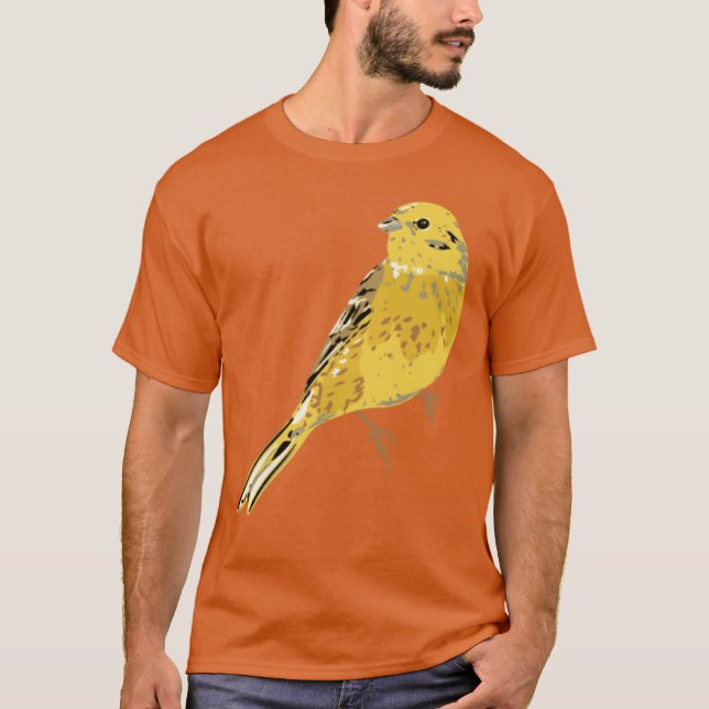 T-shirt Yellow Hammer Bird Illustration Oversized (Devant)