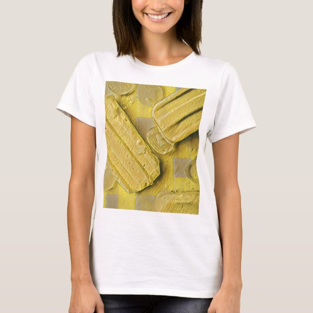T-shirt Yellow ice cream cone popsicle (Devant)