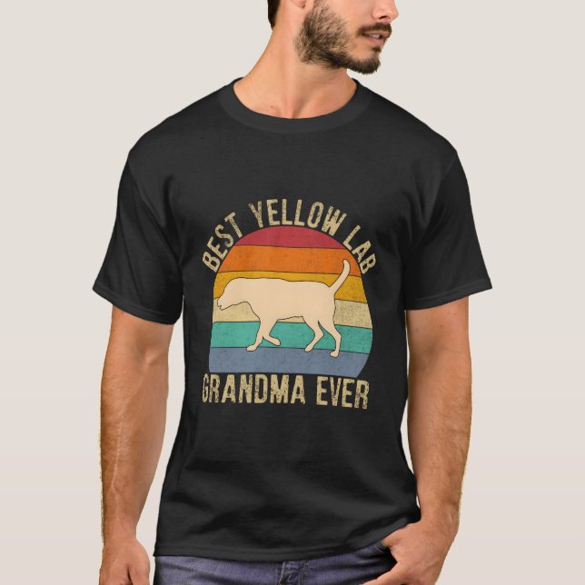 T-shirt Yellow Lab Grand-mère Labrador Retriever (Devant)