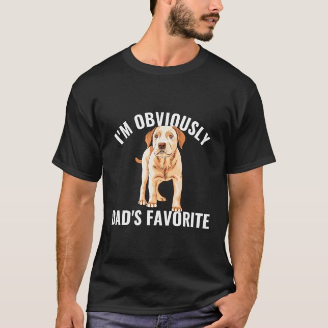 T-shirt Yellow Lab Papa Favori Labrador Retriever (Devant)