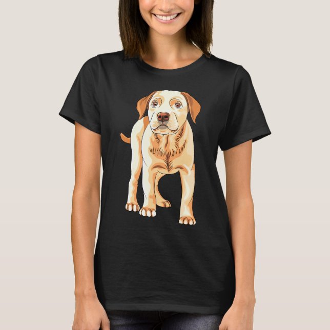 T-shirt Yellow Lab Silhouette S Aquarelle Labrador Rétrie (Devant)