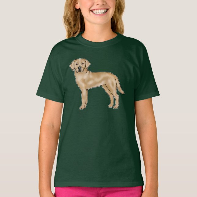 T-shirt Yellow Labrador Retriever Adorable Cartoon Lab Chi (Devant)