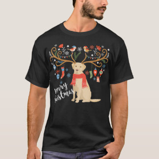T-shirt Yellow Labrador Retriever Christmas Chien Lab Xmas