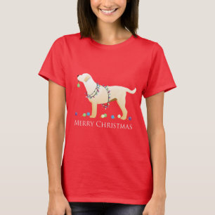 T-shirt Yellow Labrador Retriever Joyeux Noël Design
