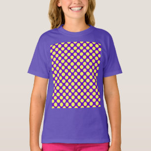 T-shirt Yellow Polka Dots With Purple Background
