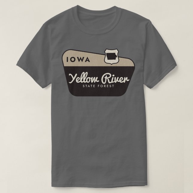 T-shirt Yellow River State Forest Iowa Affiche de bienvenu (Design devant)