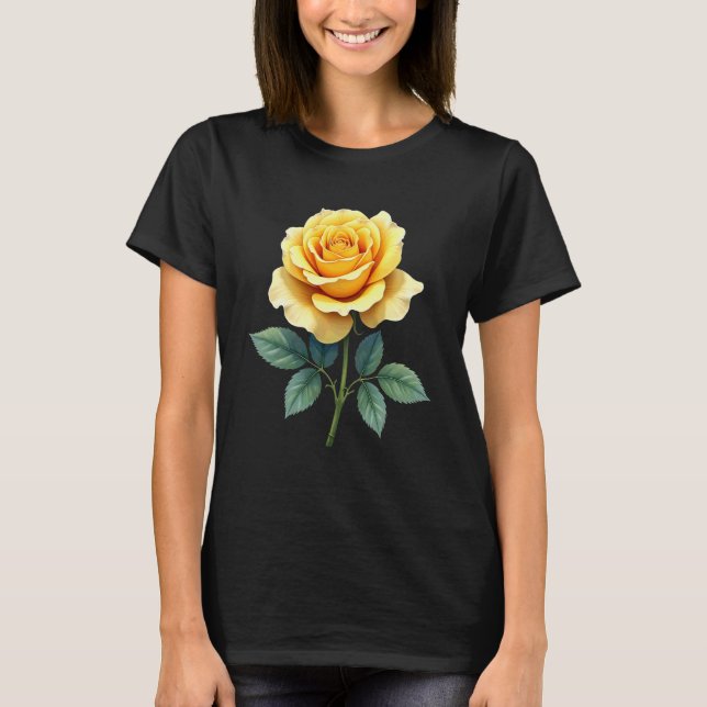 T-shirt Yellow Rose Flower Gardening Gardener (Devant)