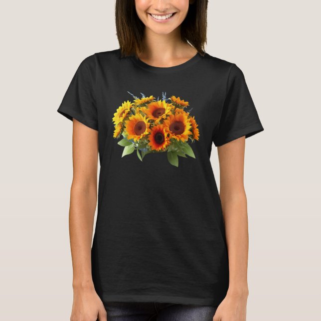T-shirt Yellow Sunflower Cute summer Sun flowers Floral Po (Devant)