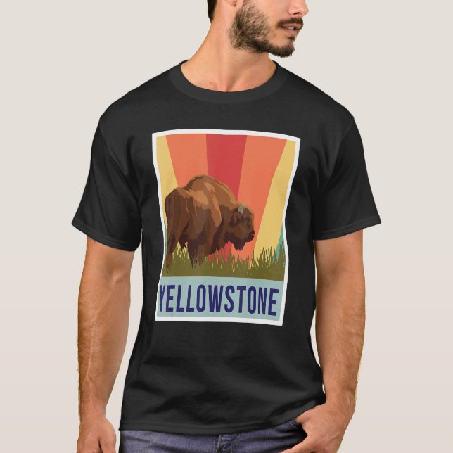 T-shirt Yellowstone Buffalo Wyoming Souvenir du parc natio (Devant)