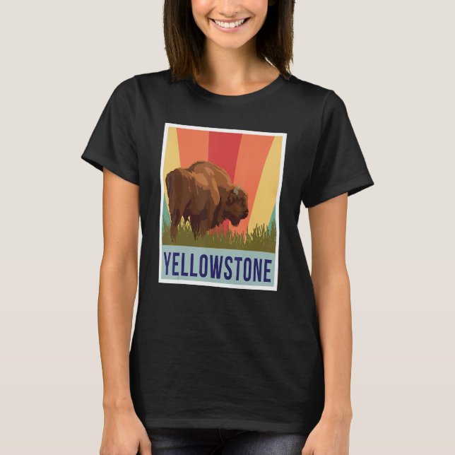 T-shirt Yellowstone Buffalo Wyoming Souvenir du parc natio (Devant)
