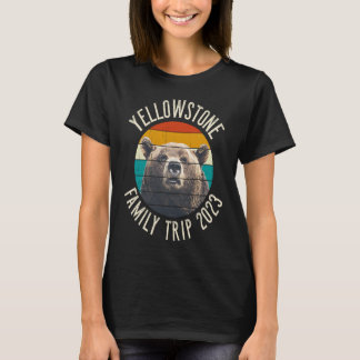 T-shirt Yellowstone Family Trip 2023 Grizzly Bear Jaune