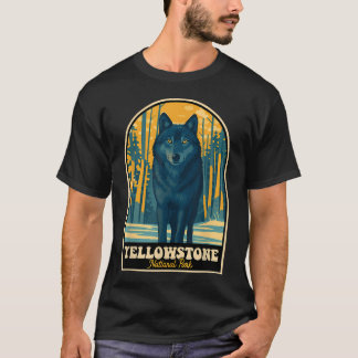 T-shirt Yellowstone Loup Vintage National