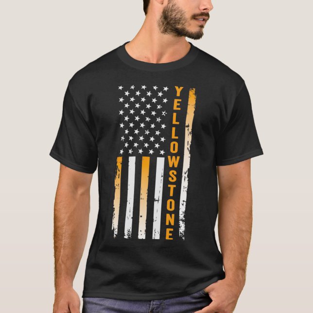 T-shirt Yellowstone National Park American Flag (Devant)