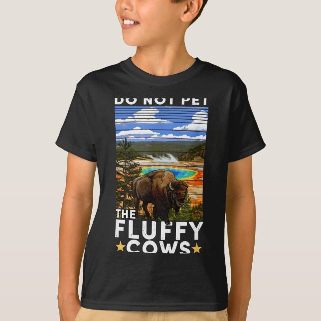 T-shirt Yellowstone National Park Bison Do Not Pet The Flu (Devant)