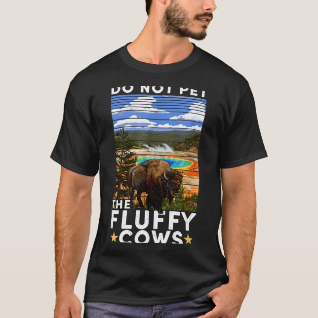 T-shirt Yellowstone National Park Bison Do Not Pet The Flu (Devant)