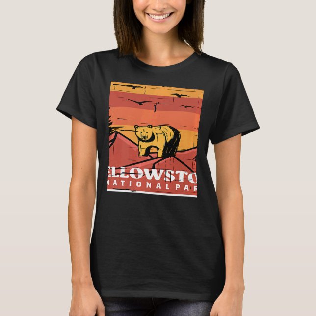 T-shirt Yellowstone National Park Souvenir Grizzly Bear Wy (Devant)