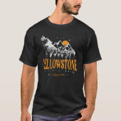 T-shirt Yellowstone National Park Wolf Mountains Vintage (Devant)