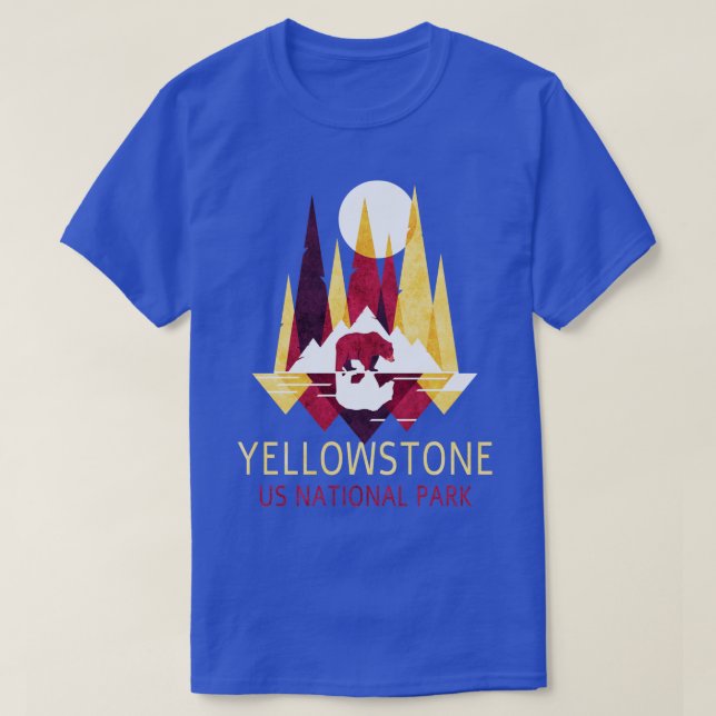 T-shirt Yellowstone US National Park Backpacking Escalade (Design devant)