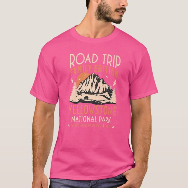 T-shirt Yellowstone Us National Park Family Road Trip Vaca (Devant)