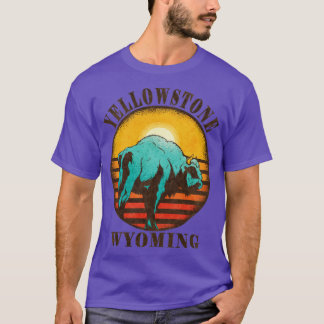 T-shirt Yellowstone US National Park Wyoming Bison Randonn