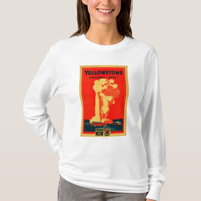 T-shirt Yellowstone, vieille affiche fidèle de la (Devant)