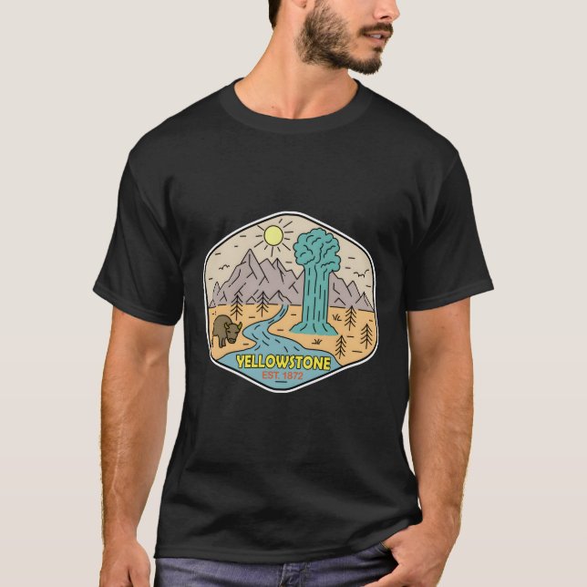 T-shirt Yellowstone -Vintage � Esprit d'aventure (Devant)