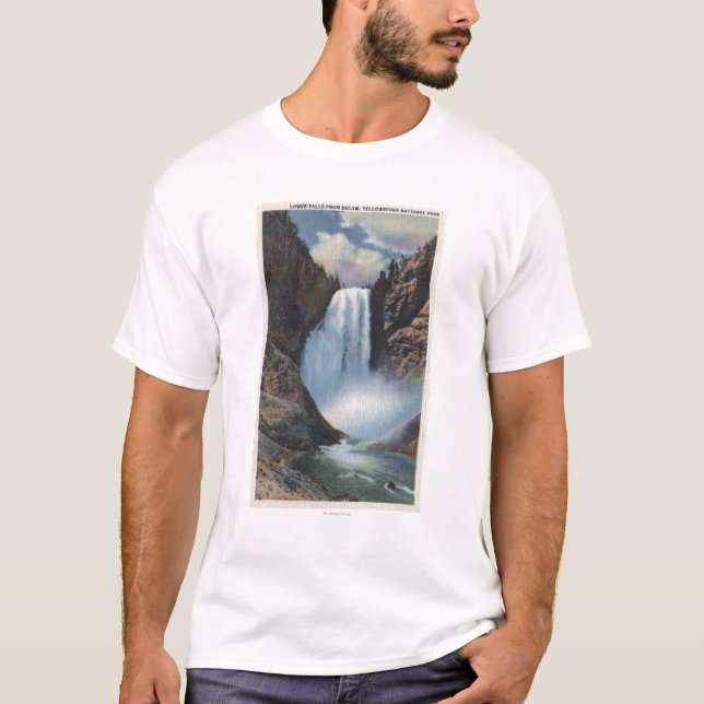 T-shirt Yellowstone, WYLower tombe de dessous la vue (Devant)