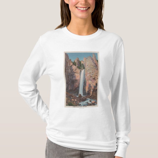 T-shirt Yellowstone, WYView des automnes de tour (Devant)