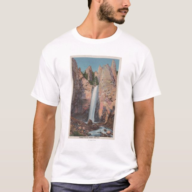 T-shirt Yellowstone, WYView des automnes de tour (Devant)