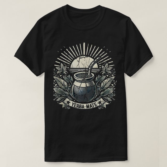 T-shirt Yerbaholic Yerba Mate Argentine Thé Drinker Hippie (Design devant)