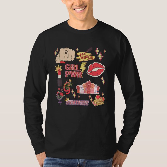 T-shirt Yes Girl  Women Power  Feminist International Wome (Devant)