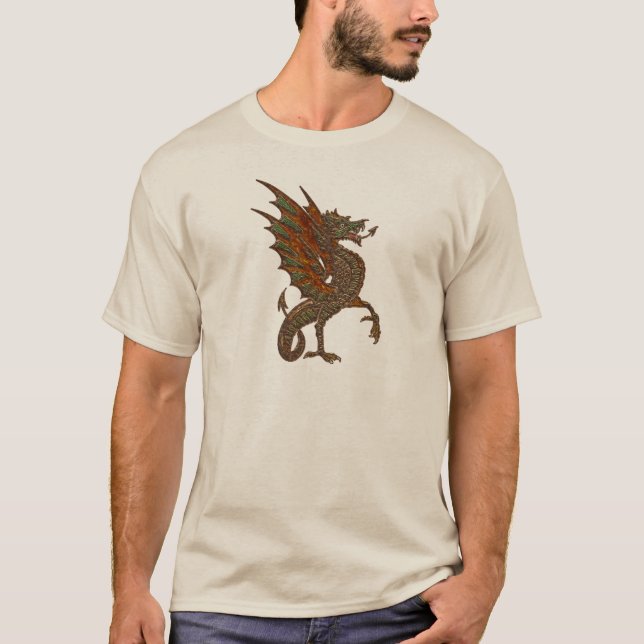 T-shirt Yes Old Medieval Dragon Design (Devant)